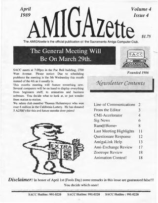 AmigaZette - 1989-04 cover
